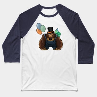 Monkey and Chameleon Party Time Baseball T-Shirt